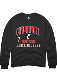 Emma Gioffre Rally Mens Black Cincinnati Bearcats NIL Arch Logo Crew Sweatshirt