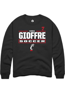 Emma Gioffre Rally Mens Black Cincinnati Bearcats NIL Stacked Box Crew Sweatshirt