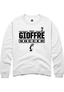 Emma Gioffre Rally Mens White Cincinnati Bearcats NIL Stacked Box Crew Sweatshirt