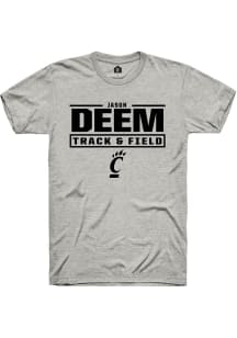 Jason Deem Ash Cincinnati Bearcats NIL Stacked Box Short Sleeve T Shirt