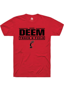 Jason Deem Red Cincinnati Bearcats NIL Stacked Box Short Sleeve T Shirt
