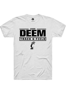 Jason Deem White Cincinnati Bearcats NIL Stacked Box Short Sleeve T Shirt