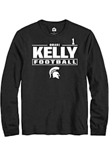 Omari Kelly  Michigan State Spartans Black Rally NIL Stacked Box Long Sleeve T Shirt
