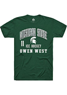 Owen West  Michigan State Spartans Green Rally NIL Arch Logo Short Sleeve T Shirt