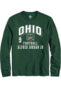 Alfred Jordan Jr  Ohio Bobcats Green Rally NIL Arch Logo Long Sleeve T Shirt