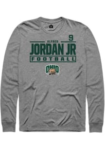 Alfred Jordan Jr  Ohio Bobcats Graphite Rally NIL Stacked Box Long Sleeve T Shirt