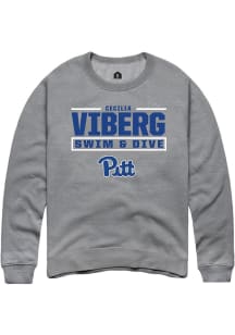 Cecilia Viberg Rally Mens Graphite Pitt Panthers NIL Stacked Box Crew Sweatshirt