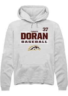 Turner Doran  Rally Western Michigan Broncos Mens White NIL Stacked Box Long Sleeve Hoodie