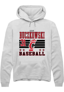 Adam Buczkowski Rally Mens White Cincinnati Bearcats NIL Striped Hooded Sweatshirt