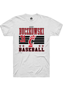 Adam Buczkowski White Cincinnati Bearcats NIL Striped Short Sleeve T Shirt