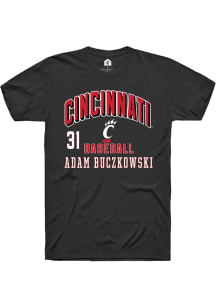 Adam Buczkowski Black Cincinnati Bearcats NIL Arch Logo Short Sleeve T Shirt