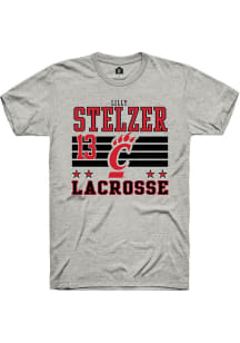 Lilly Stelzer Ash Cincinnati Bearcats NIL Striped Short Sleeve T Shirt