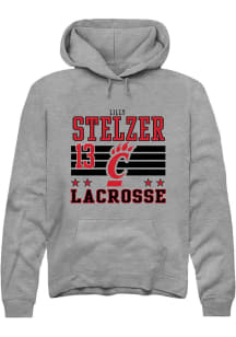 Lilly Stelzer Rally Mens Grey Cincinnati Bearcats NIL Striped Hooded Sweatshirt