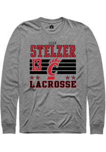 Lilly Stelzer Rally Mens Grey Cincinnati Bearcats NIL Striped Tee