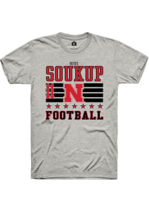 Bode Soukup Ash Nebraska Cornhuskers NIL Striped Short Sleeve T Shirt