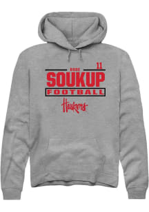 Bode Soukup Rally Mens Graphite Nebraska Cornhuskers NIL Stacked Box Hooded Sweatshirt