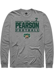 Byron Pearson  Ohio Bobcats Graphite Rally NIL Stacked Box Long Sleeve T Shirt
