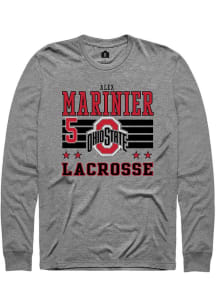 Alex Marinier Rally Mens Grey Ohio State Buckeyes NIL Striped Tee