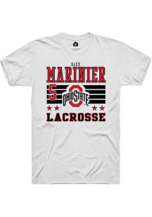 Alex Marinier White Ohio State Buckeyes NIL Striped Short Sleeve T Shirt