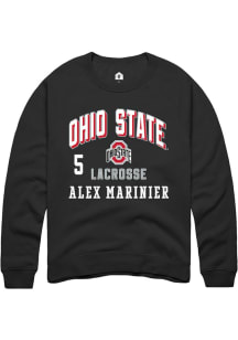 Alex Marinier Rally Mens Black Ohio State Buckeyes NIL Arch Logo Crew Sweatshirt