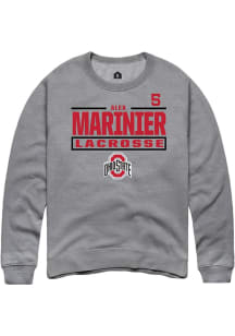 Alex Marinier Rally Mens Graphite Ohio State Buckeyes NIL Stacked Box Crew Sweatshirt
