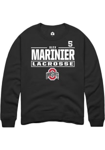 Alex Marinier Rally Mens Black Ohio State Buckeyes NIL Stacked Box Crew Sweatshirt