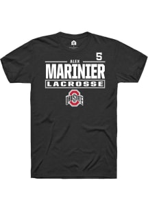 Alex Marinier Black Ohio State Buckeyes NIL Stacked Box Short Sleeve T Shirt