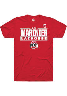 Alex Marinier Red Ohio State Buckeyes NIL Stacked Box Short Sleeve T Shirt