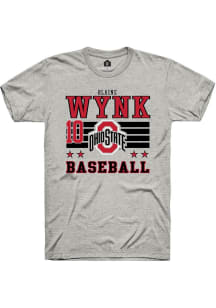 Blaine Wynk Ash Ohio State Buckeyes NIL Striped Short Sleeve T Shirt