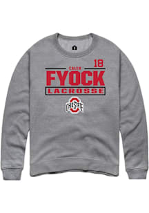 Caleb Fyock  Rally Ohio State Buckeyes Mens Graphite NIL Stacked Box Long Sleeve Crew Sweatshirt