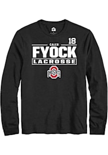 Caleb Fyock  Ohio State Buckeyes Black Rally NIL Stacked Box Long Sleeve T Shirt