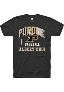 Albert Choi Black Purdue Boilermakers NIL Arch Logo Short Sleeve T Shirt