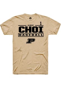 Albert Choi Tan Purdue Boilermakers NIL Stacked Box Short Sleeve T Shirt
