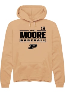 Avery Moore Rally Mens Gold Purdue Boilermakers NIL Stacked Box Hooded Sweatshirt