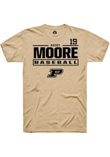 Avery Moore  Purdue Boilermakers Tan Rally NIL Stacked Box Short Sleeve T Shirt