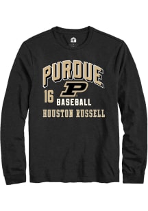 Houston Russell Rally Mens Black Purdue Boilermakers NIL Arch Logo Tee