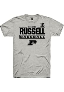 Houston Russell Ash Purdue Boilermakers NIL Stacked Box Short Sleeve T Shirt