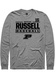 Houston Russell Rally Mens Graphite Purdue Boilermakers NIL Stacked Box Tee