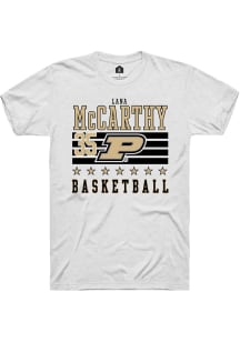 Lana McCarthy White Purdue Boilermakers NIL Striped Short Sleeve T Shirt