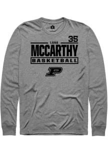 Lana McCarthy Rally Mens Graphite Purdue Boilermakers NIL Stacked Box Tee
