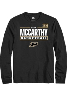 Lana McCarthy Rally Mens Black Purdue Boilermakers NIL Stacked Box Tee
