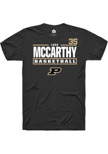 Lana McCarthy Black Purdue Boilermakers NIL Stacked Box Short Sleeve T Shirt