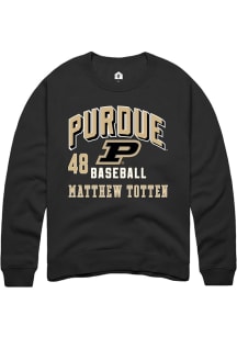 Matthew Totten Rally Mens Black Purdue Boilermakers NIL Arch Logo Crew Sweatshirt