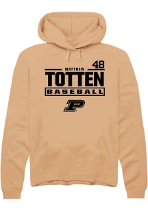 Matthew Totten Rally Mens Gold Purdue Boilermakers NIL Stacked Box Hooded Sweatshirt