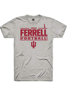 Amare Ferrell Ash Indiana Hoosiers NIL Stacked Box Short Sleeve T Shirt