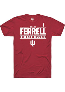 Amare Ferrell Cardinal Indiana Hoosiers NIL Stacked Box Short Sleeve T Shirt
