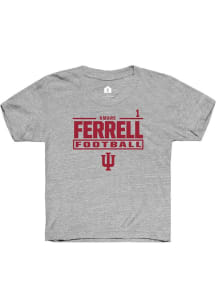 Amare Ferrell Rally Youth Grey Indiana Hoosiers NIL Stacked Box Short Sleeve T-Shirt