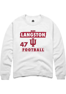 Mark Langston Rally Mens White Indiana Hoosiers NIL Striped Crew Sweatshirt