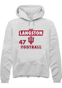 Mark Langston Rally Mens White Indiana Hoosiers NIL Striped Hooded Sweatshirt
