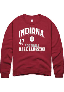 Mark Langston Rally Mens Cardinal Indiana Hoosiers NIL Arch Logo Crew Sweatshirt